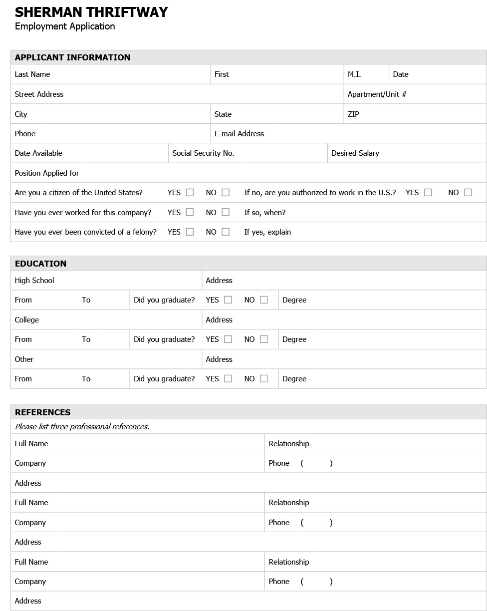 Employment Application